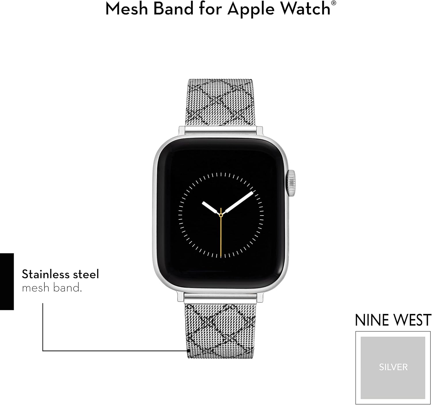 Nine West Fashion Mesh Bracelet for Apple Watch Secure, Adjustable