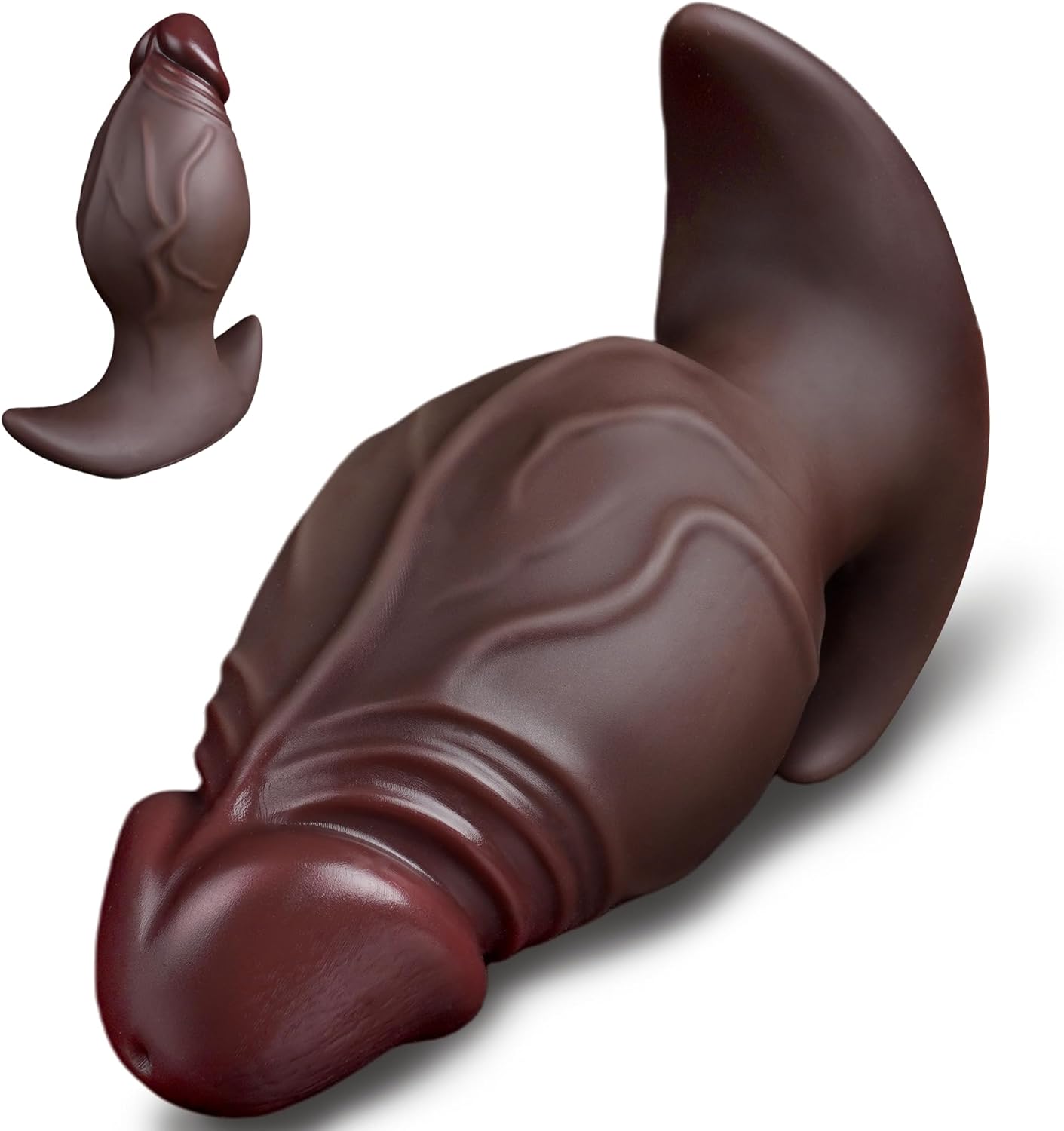 Large Butt Plug Realistic Anal Dildo, 3" Diameter Huge Buttplug XL Anal Plug Wearable Black Dildo with T-Base, Silicone Thick Knot Plug Big Anal Trainer Stretcher, Adult Sex Toys for Men Women Couples