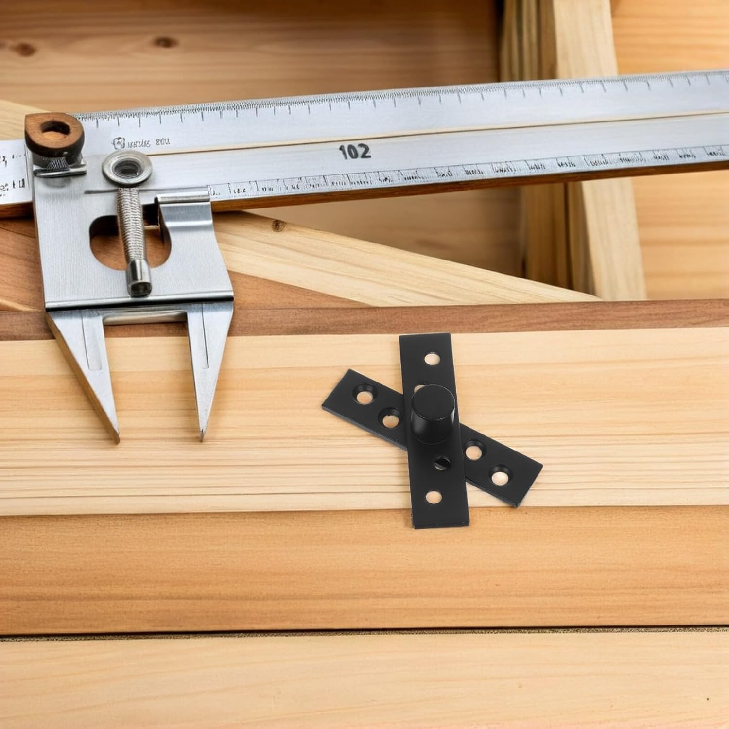 2pcs Hidden Stainless Steel Pivot Hinges with 360-degree Rotation