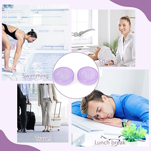 Miniatura 6 de Paquete de 36 fundas para lentes de contacto a granel, transparentes para lentes de contacto para el hogar y los viajes, 6 colores (36)