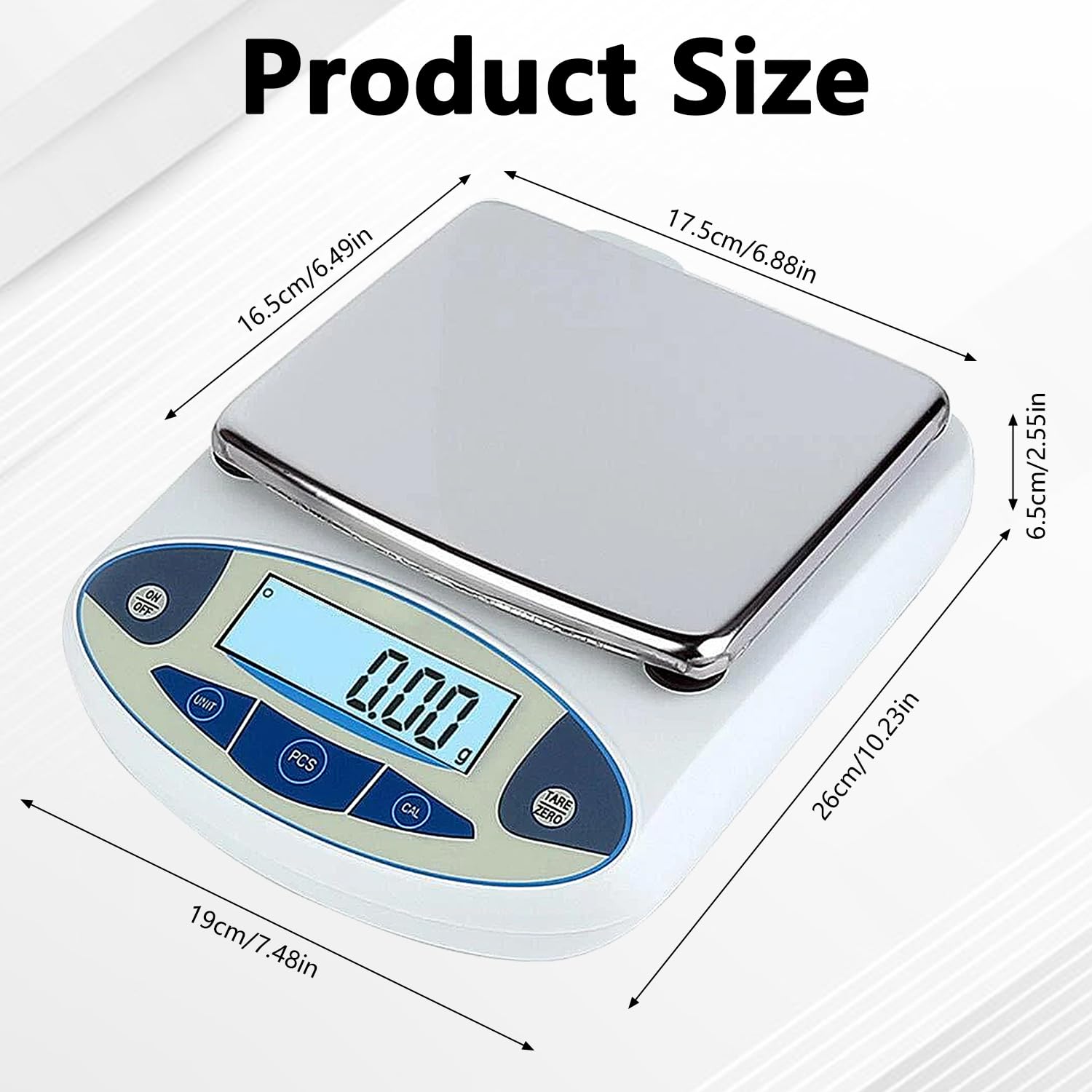 Báscula digital de laboratorio de 5 kg x 0,1 g con pantalla digital de alta definición, báscula digital de laboratorio de 0,01 g, balanza electrónica analítica de precisión para laboratorio, joyería