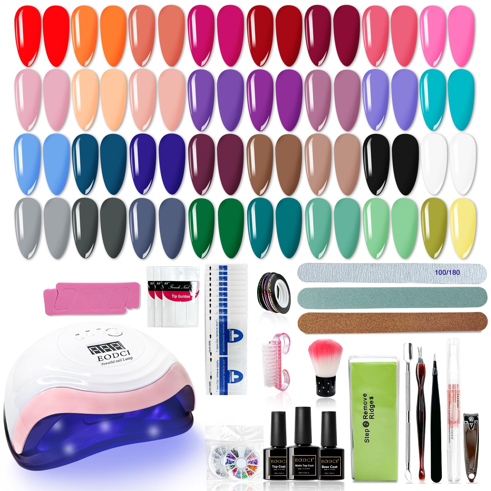 Amazon.com: EODCI 33 Colors Gel Nail Polish Kit With UV Light, 76