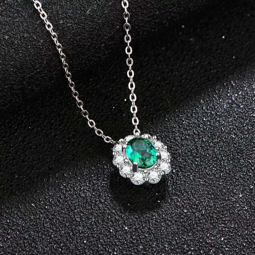 Collier émeraude moissanite en argent, sublimez vos tenues de soirée - 6