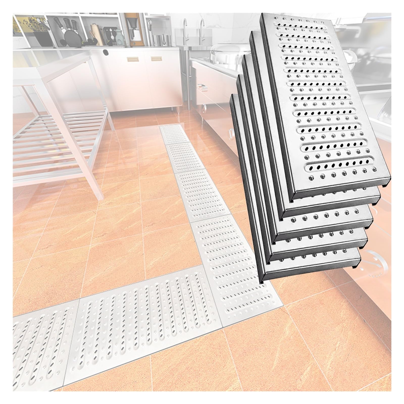 Grille de drainage pour patio et cour extérieure pour évacuer l'eau de pluie