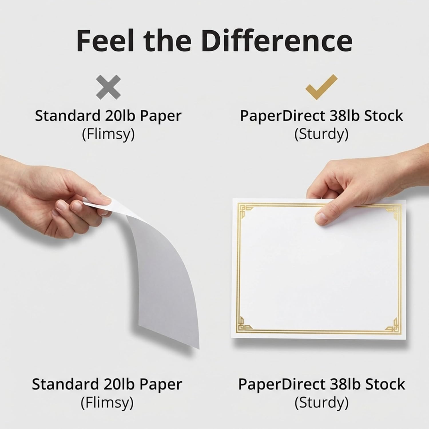 PaperDirect Majestic Specialty White Certificates, 50 Sheets 28lb White Paper, 8½" x 11", Embossed Gold Foil Accents, Perfect for Awards, Students, Employees, Volunteers, Course Completion, Diplomas