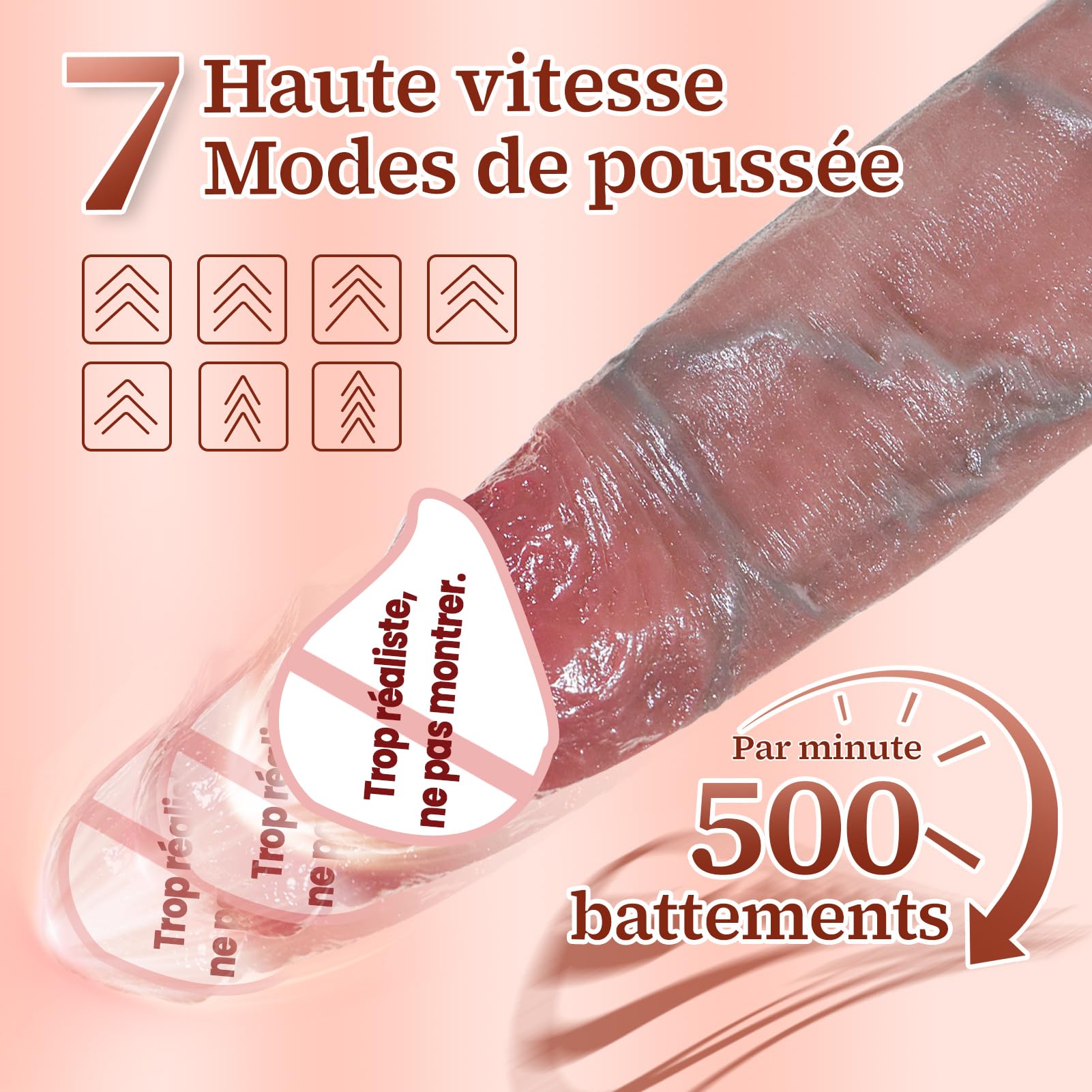 Godemichets Sex Toýs Femme Homme Vibromasseur - Gode Vibro-masseur va et vient xxl Réaliste Large, Sextoys Couple Plug Anal Débutante avec Vibration Poussée Chaleur, Sextoy God Dildo Anale Godemichés