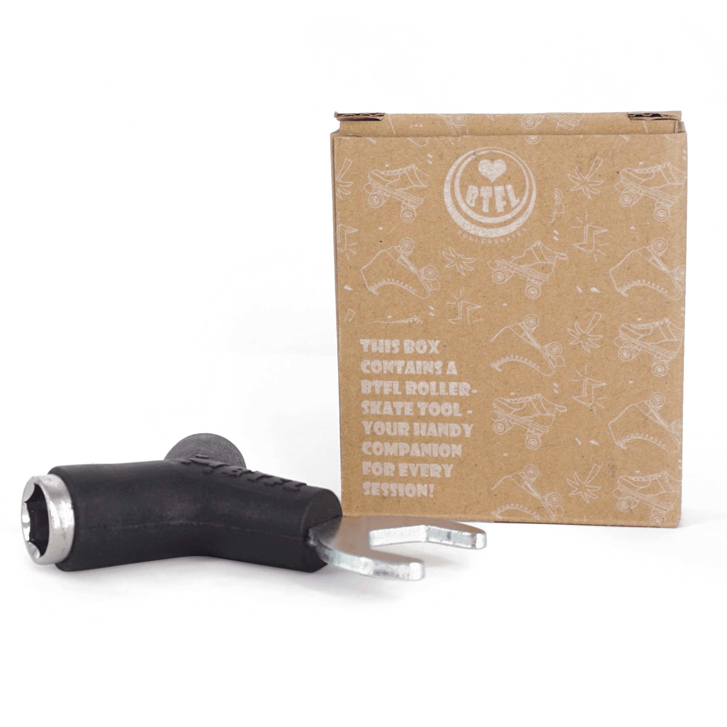 BTFL Rollschuh Skate Tool, Y-Tool mit genormten Komponenten für alle Rollschuhe, Multitool Werkzeug für Wheels, King Pin und Stopper, Multifunktionswerkzeug Sechskantschlüssel