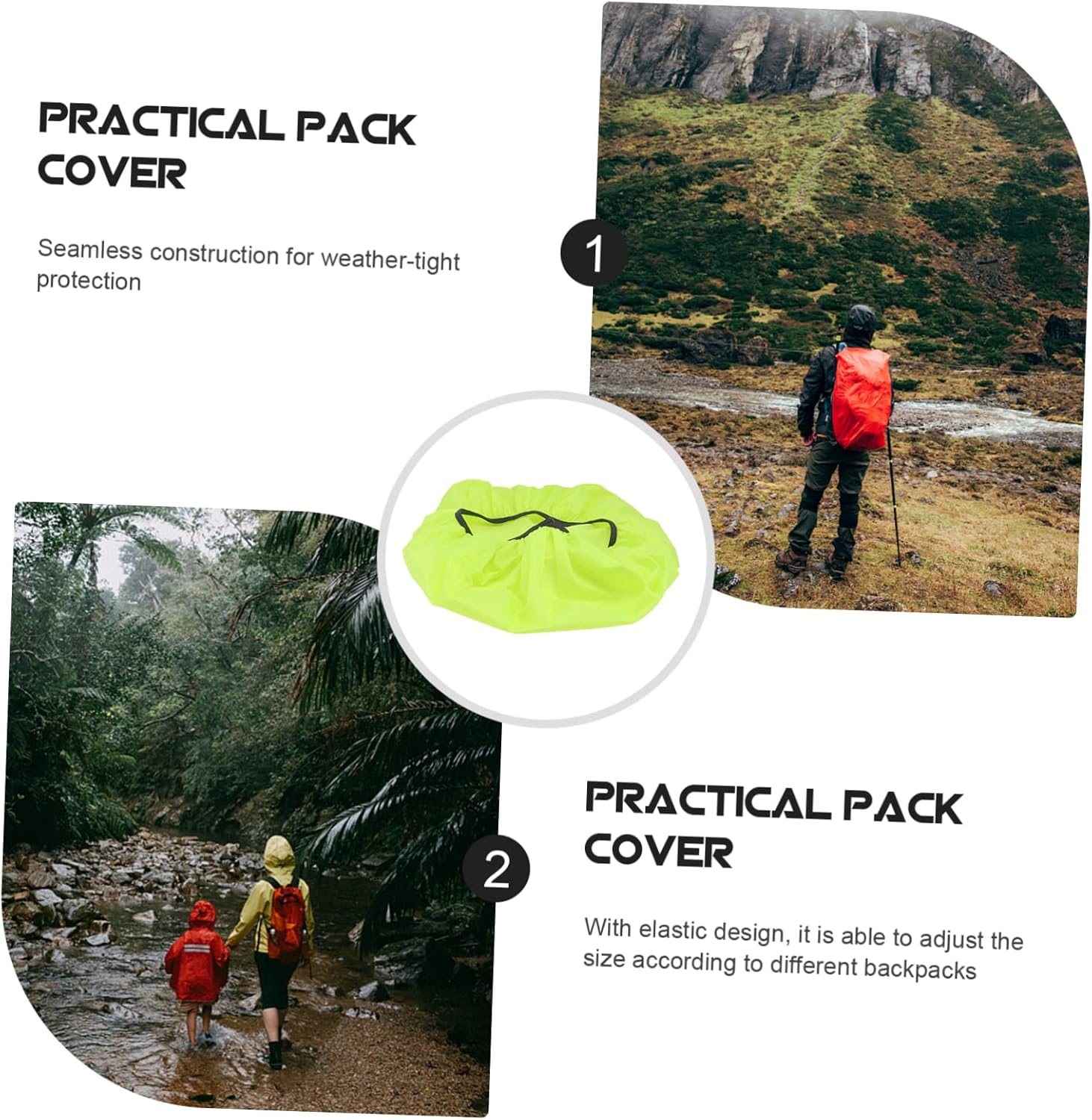 Kisangel 3pcs Rucksack Rain Cover Outdoor Bag Cover for Travel Riding and Climbing Ultra-Lightweight and Portable Design Green