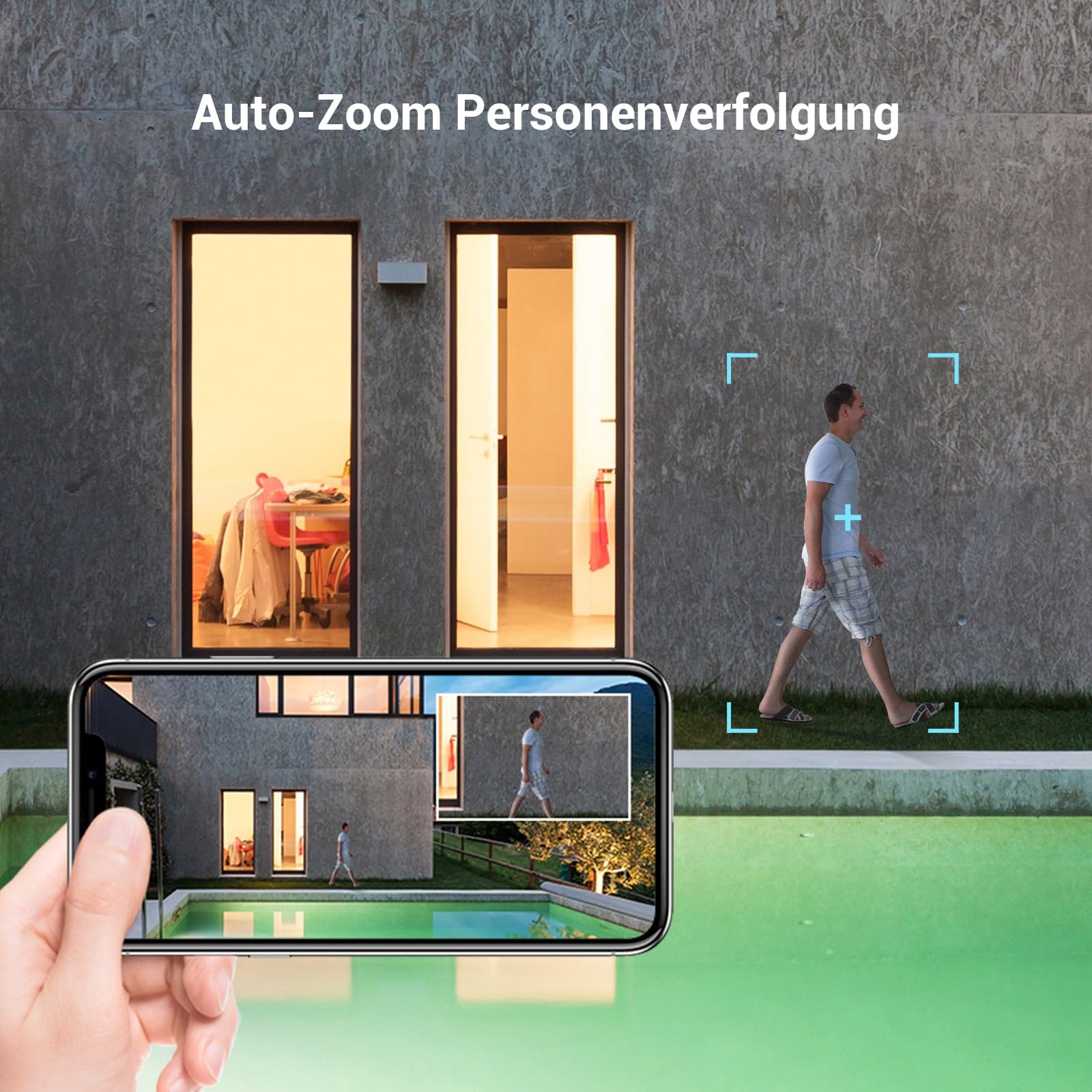 EZVIZ 4K Dual-Lens Kamera Überwachung aussen, PTZ WLAN Kamera mit 30m Farbnachtsicht, KI Personen-/Fahrzeugerkennung, Auto-Tracking und aktive Verteidigung, H80x