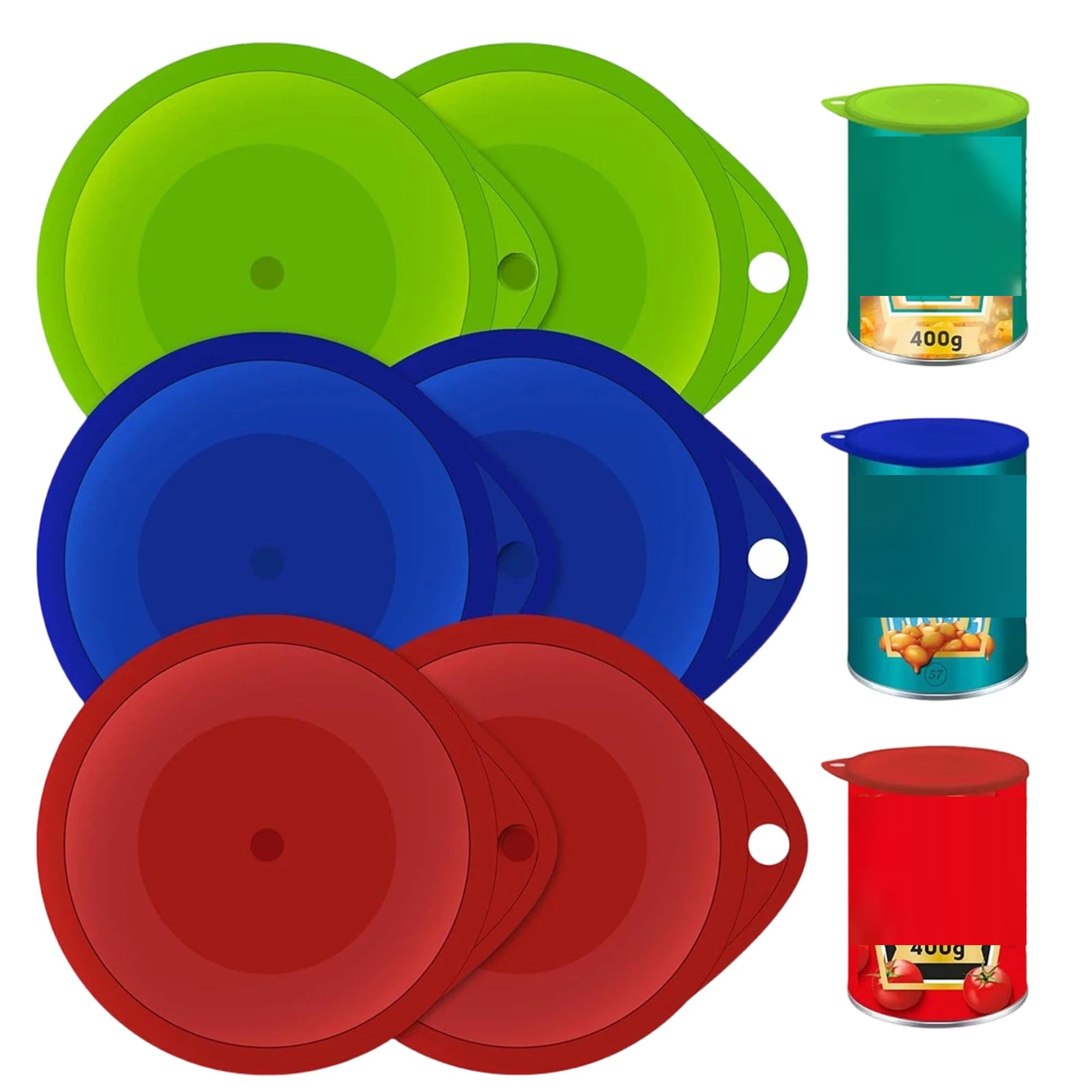 6 Pcs Can Lids for Tins Plastic Can Covers for Tins Reusable Tin Can Covers Lids Airtight Food Storage for Pet Food Cans, 7.8×8.8cm