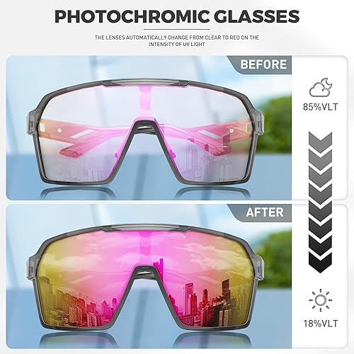 Miniatura 3 de SCVCN Photochromic Cycling Glasses Men Women Clear Mountain Bike Sunglasses Sports Baseball Riding MTB S327
