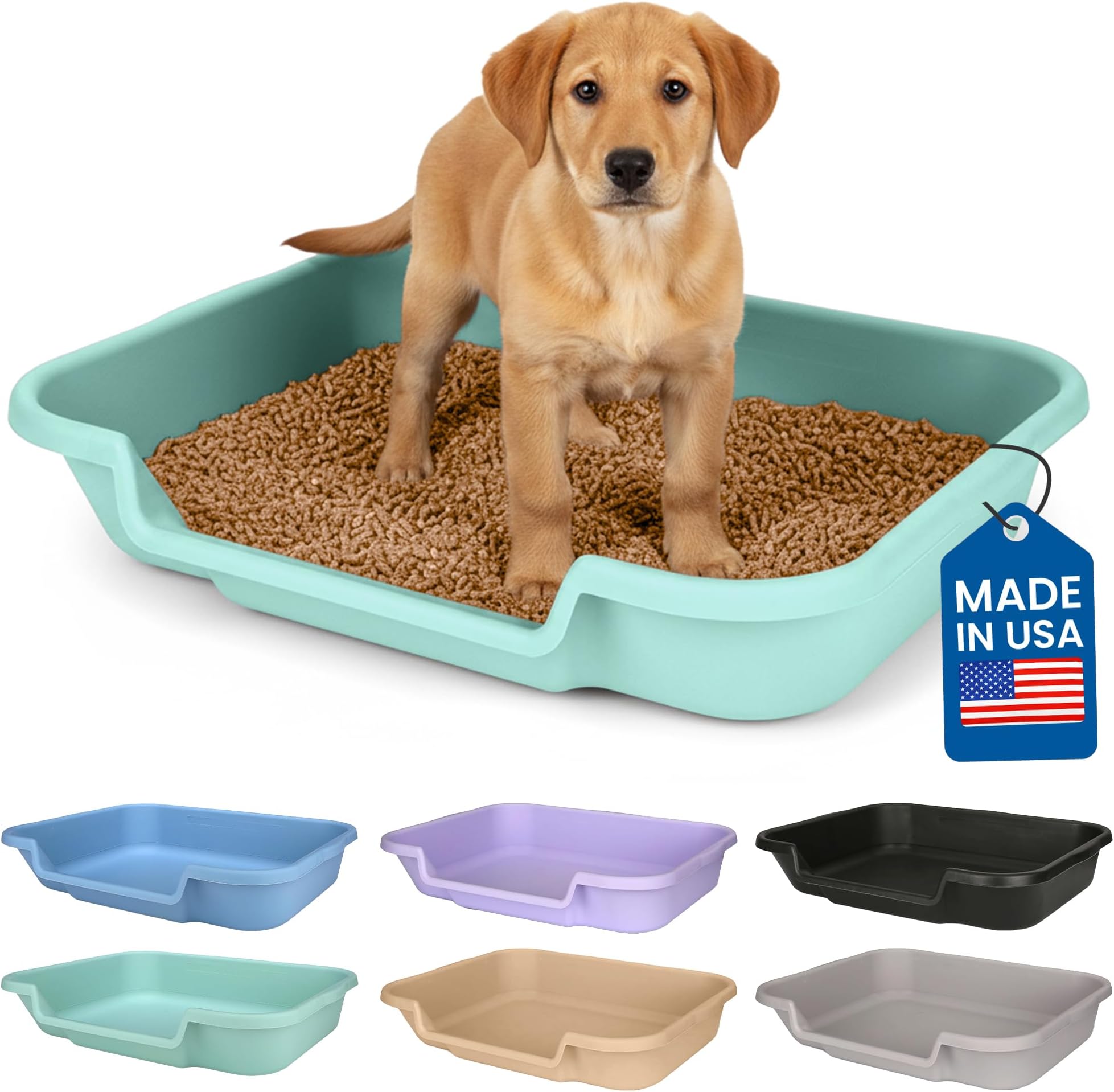 Large Dog Indoor Litter Box Up to 20 Lbs, Apple Green