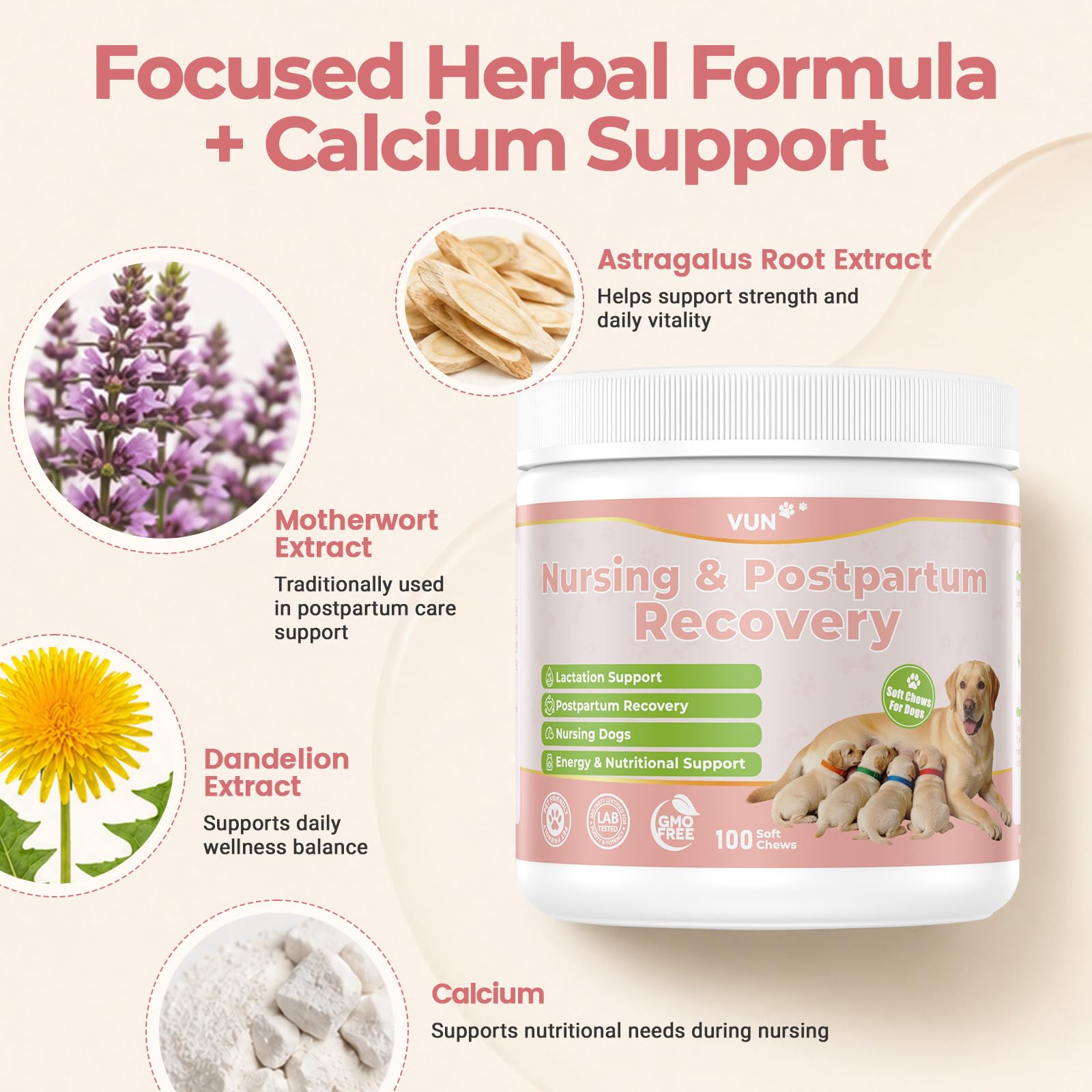 VUN Lactation Support for Dogs,Dog Nursing Postpartum Chews — Amazon image 6