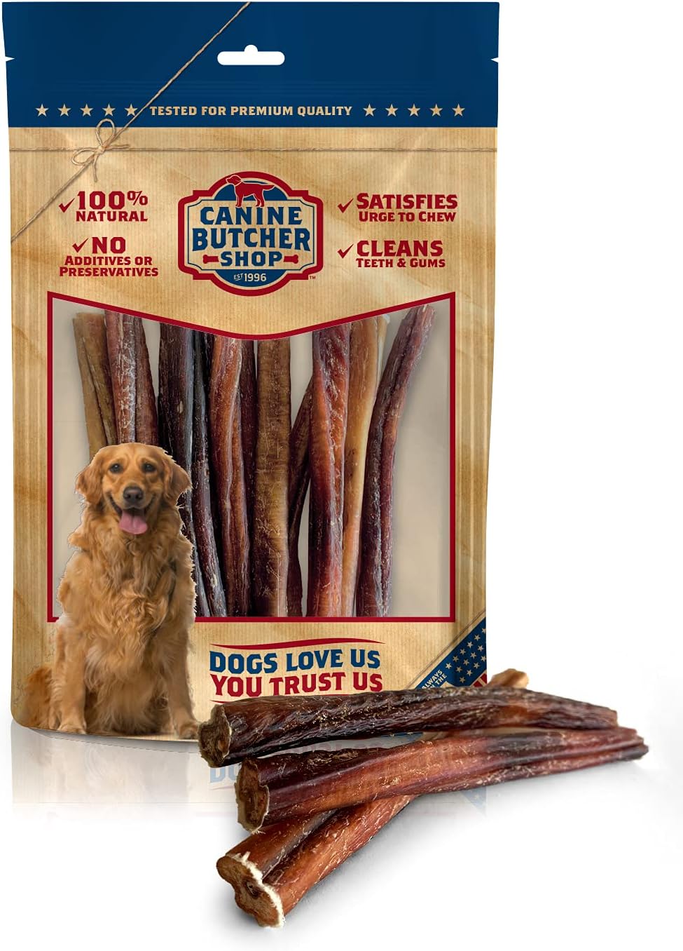 Bully Sticks Raised & Made in USA, 6-inch (Pack of 12), Odor Free, All-Natural Dog Chews, Treats