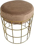 Vista 9 de Noori Rug Lux Collection Modern Liam - Otomana redonda de piel sintética rosa, 14 x 14 x 17 pulgadas, para sala de estar, dormitorio, habitación