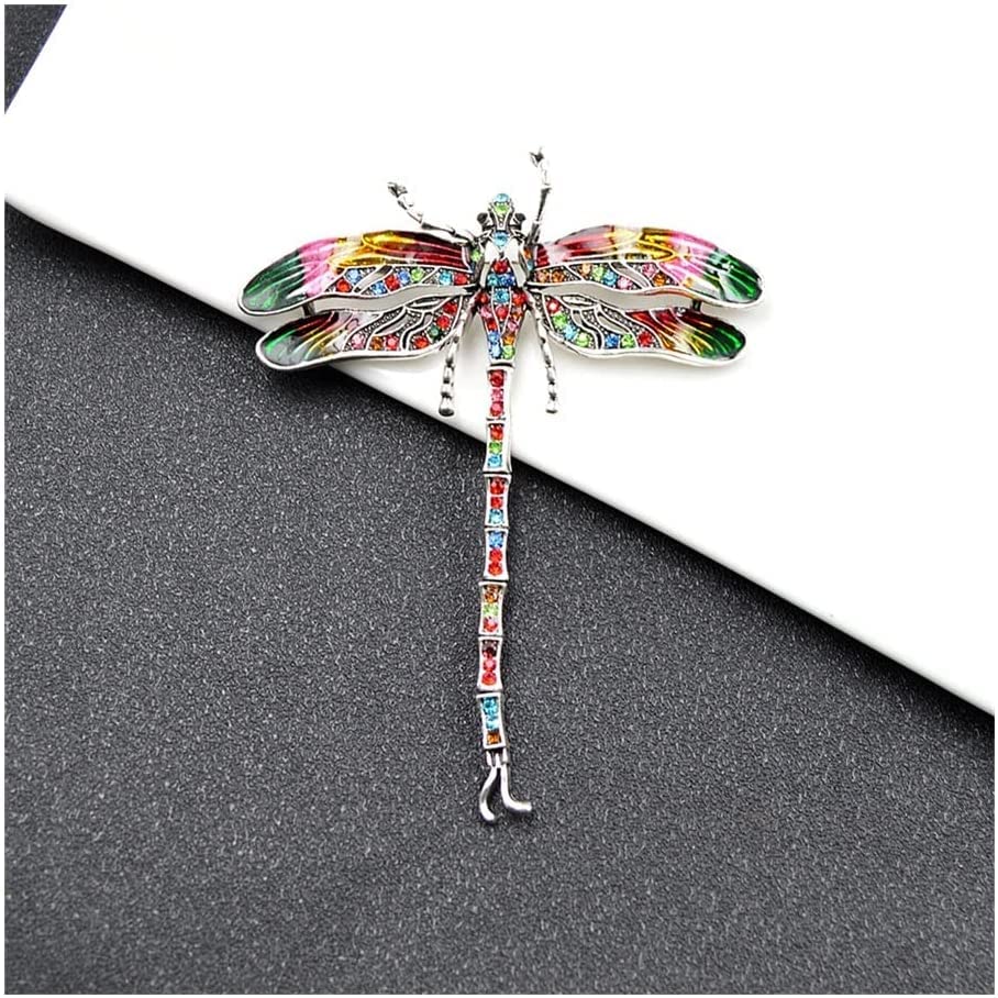 Brosche Bunte Emaille Libelle Broschen für Frauen Mantel Pin 2Colors Insekt Schmuck Strass Zubehör