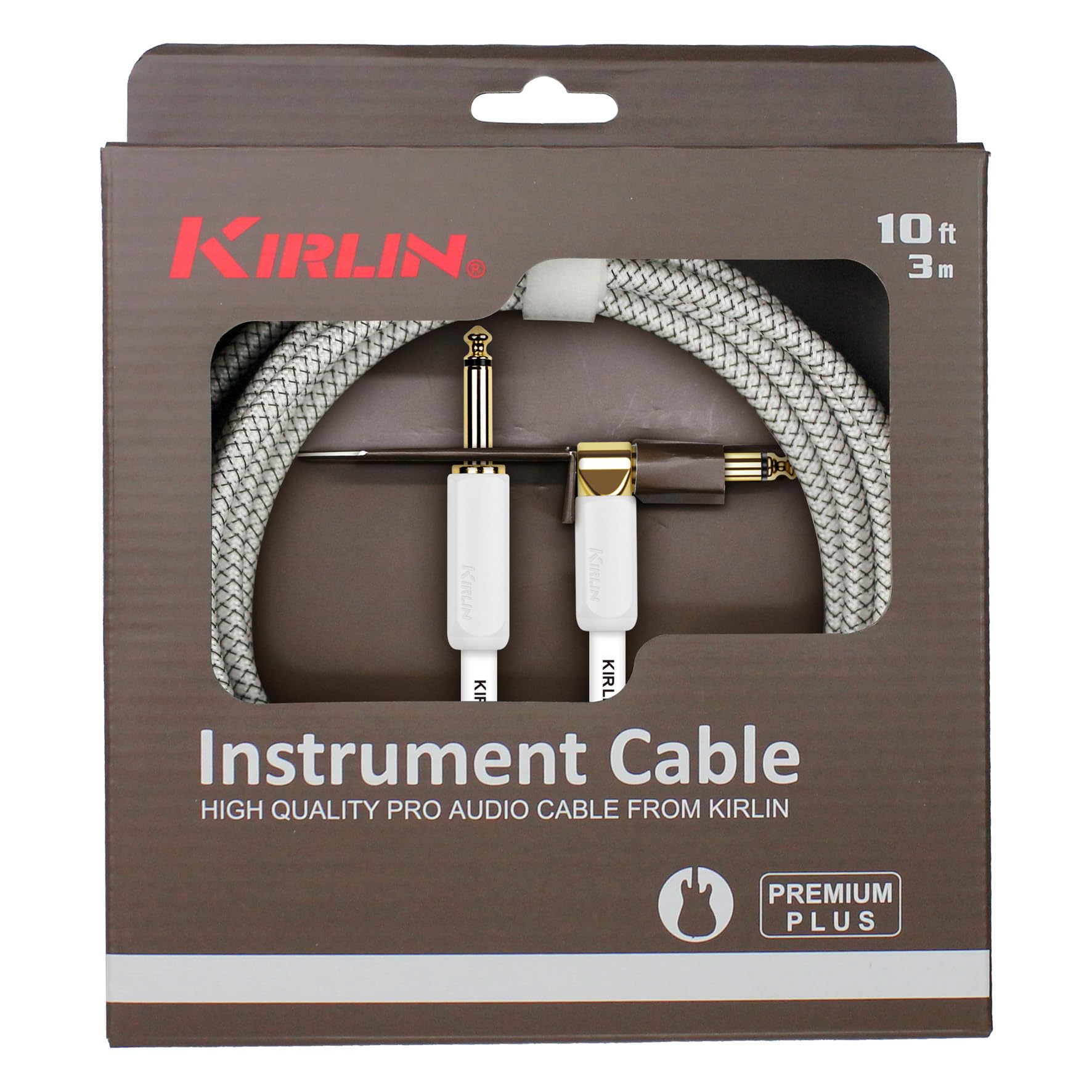 Kirlin, CABLE Instrumentenkabel, 1/4 Zoll Mono-Stecker, weiß, 6,3 m (IWB-202WGL-20/WT)