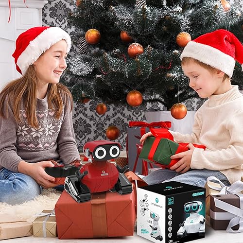 Miniatura 21 de GILOBABY Juguetes robot, robot de control remoto, robots RC para niños con ojos LED, cabeza y brazos flexibles, movimientos de baile y música