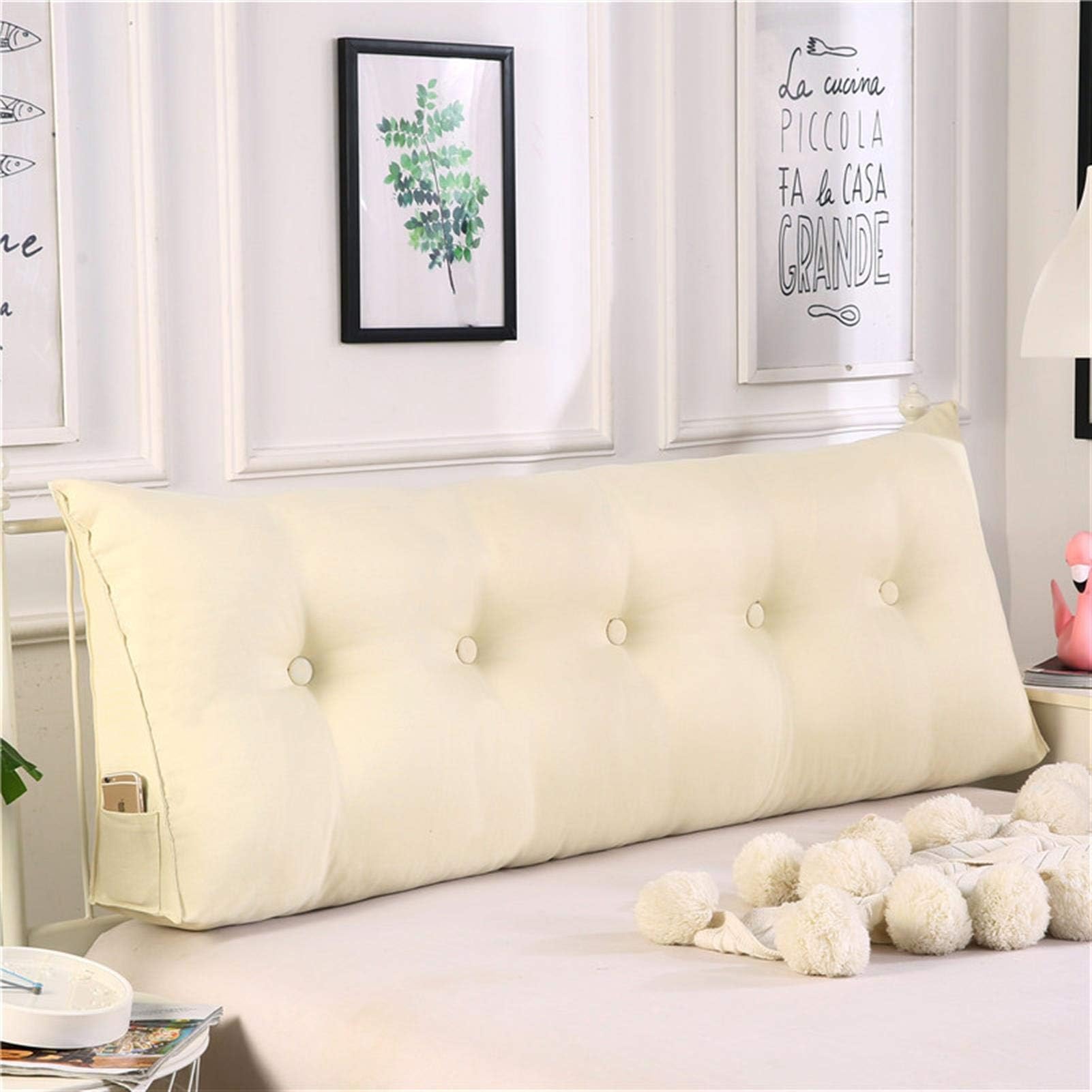 Stylish Headboard Cushion,for Single, Double, King Size/Bed Headboards Finished In A Luxury Linen Fabric Available,J,200 * 50 * 20CM