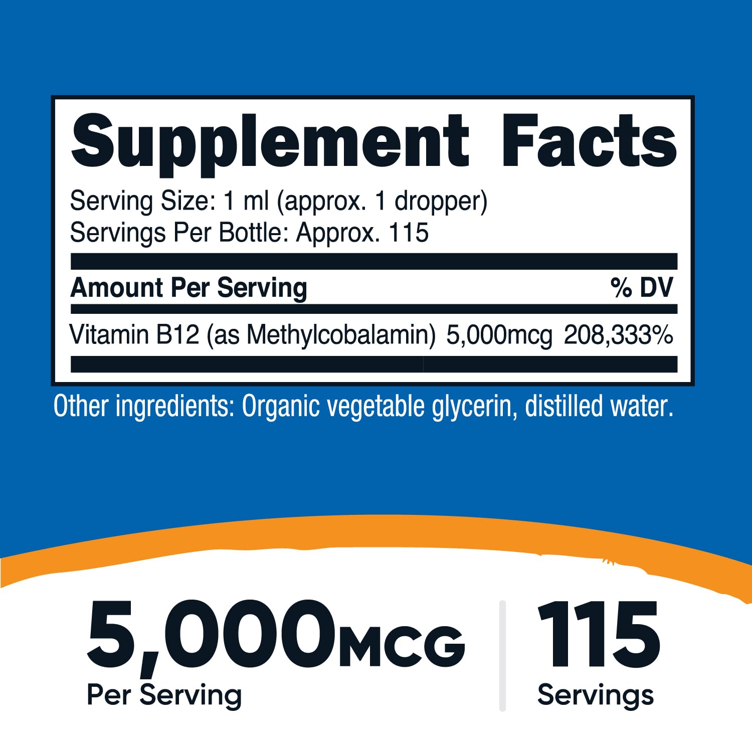 Nutricost Organic Vitamin B12 (Methylcobalamin) Liquid Drops (5,000mcg) — Amazon image 2