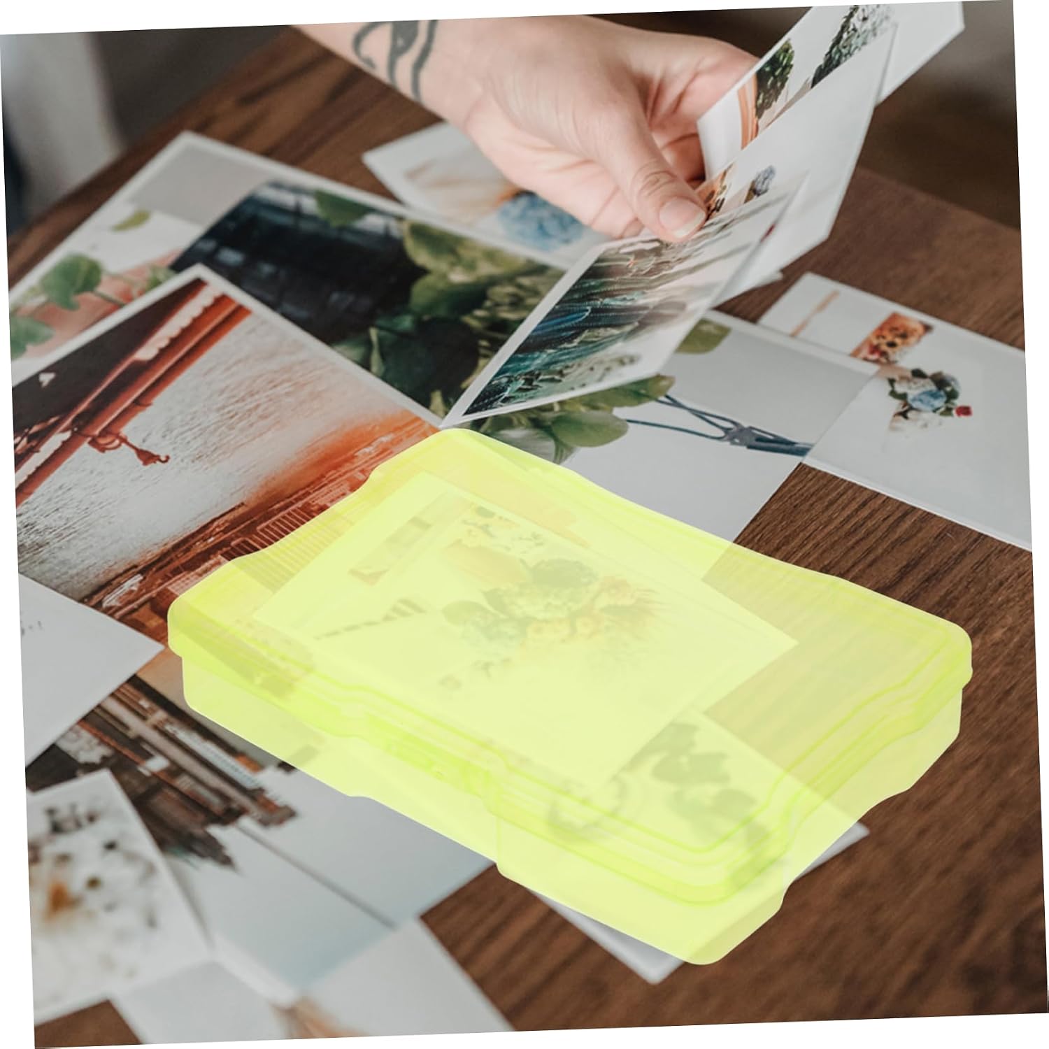 Photo Storage Containers Household Photo Case Plastic Keepsake Boxes Lids Cards Jewelry Craft Supplies