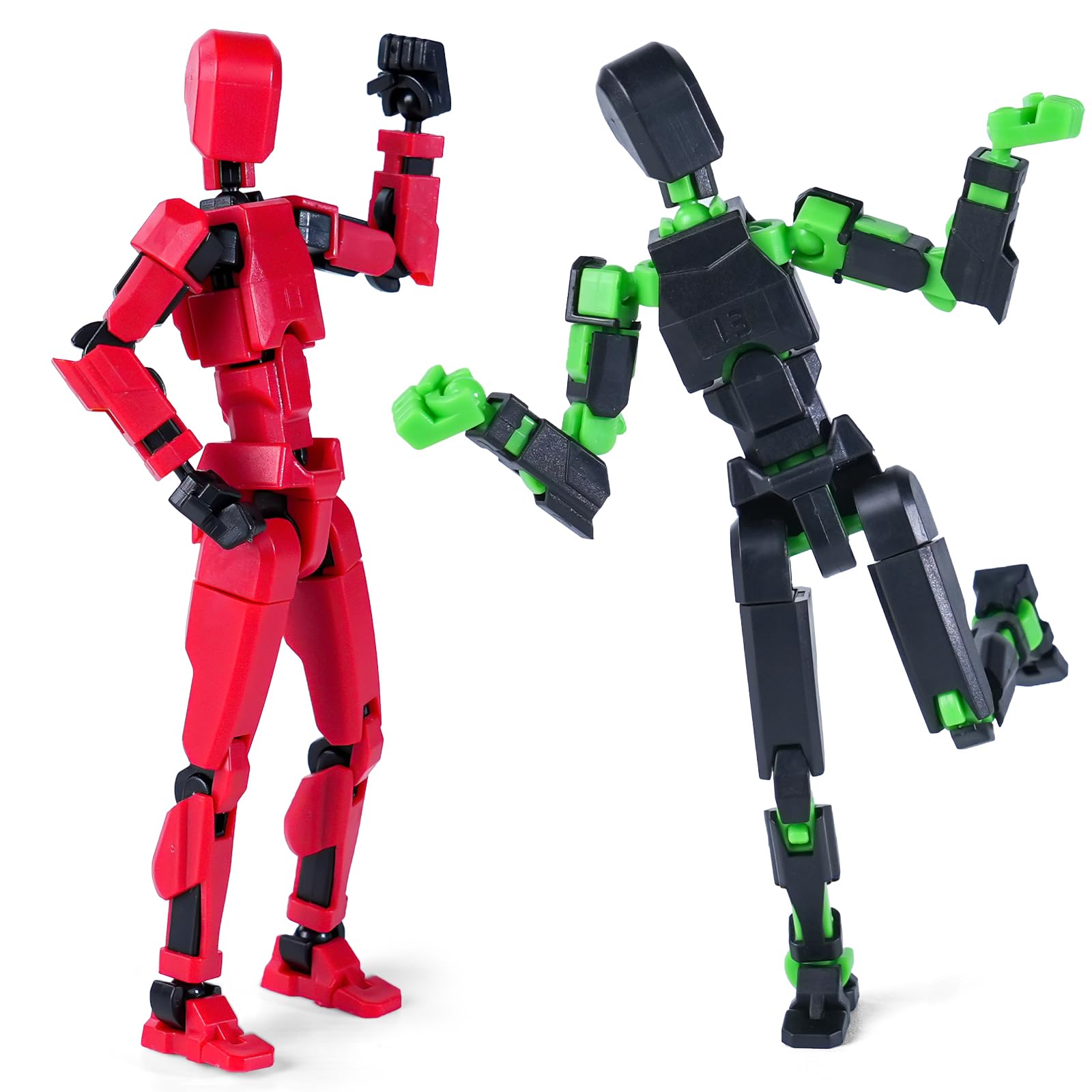 Action Figure Set, Model 13 Action Figure Multi-Jointed Movable,Gift Box Packaging, a Great for Loved Ones and Friends. (Black + Red)
