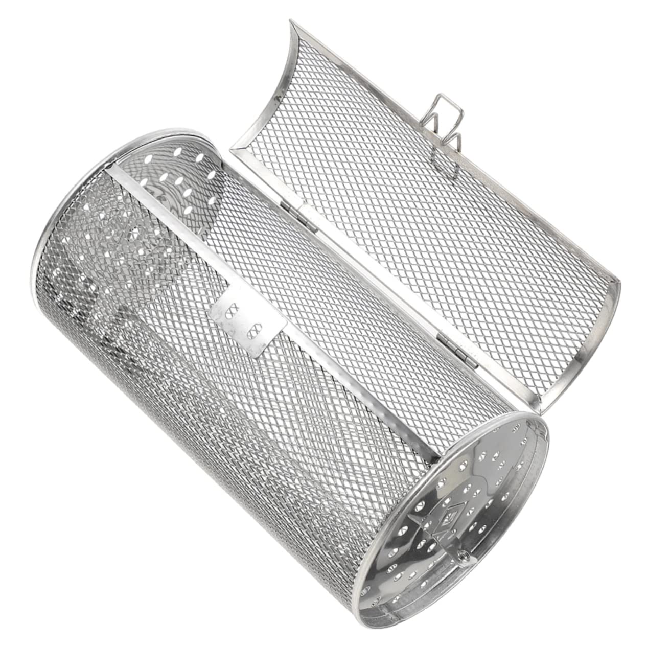 Outanaya Rotating Roaster Cage for Air Fryer Electric Oven Stainless Steel Grilling Tool with Movable Locking Door for Outdoor Picnics Family Gatherings Provides Uniform