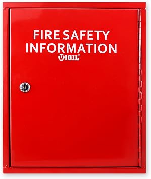 Vigil Fire Document Cabinet - Lockable Storage Box with Key, Fits A4 Folder