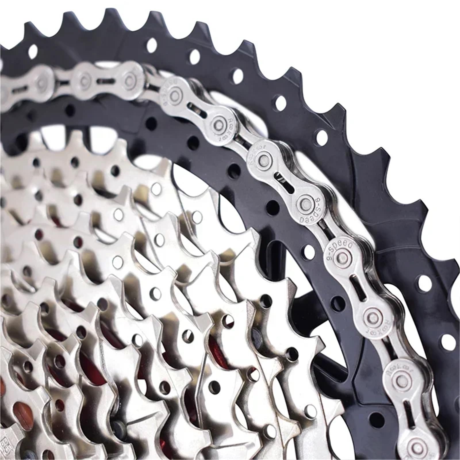 Fahrradkette 6-, 7-, 8-, 9-, 10- und 11-fach, titanbeschichtet, gold- und silberfarben, for Mountainbikes und Rennräder, Teil 1, 16 Glieder(11Speed TI-Gold Set)