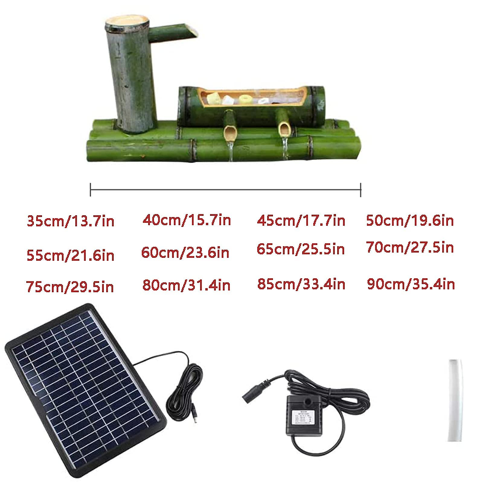 Cabilock 2er Set Bambus Wasserspiele - Solarbrunnen Für Garten & Aquarium