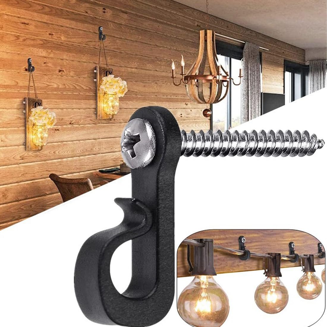 Gancio Regolabile Per Piante | Fune Metallica Retrattile Per Vasi Sospesi E Decorazioni - Foto 4