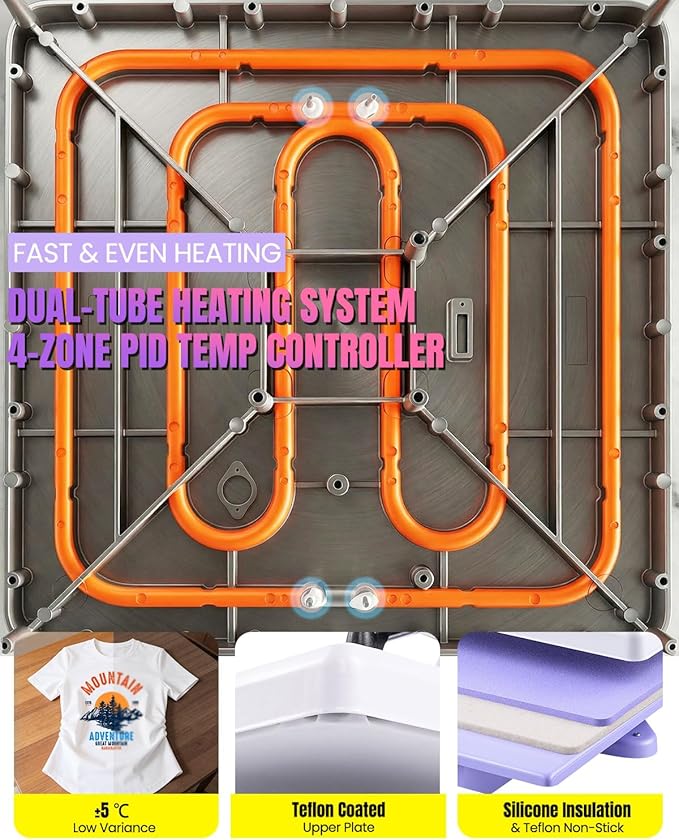 Prensa de Calor 5 en 1 Whubefy 15x15" con Prensa para Tazas y Gorras miniatura 5