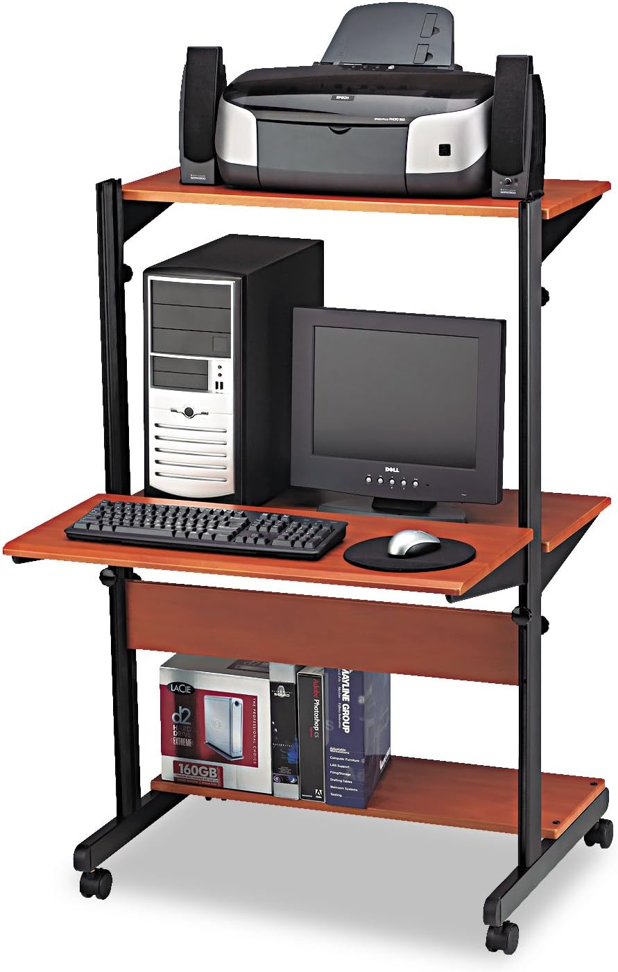 Amazon.com: Mayline 8432SOMECBLK Soho Adjustable Mobile Computer Table ...