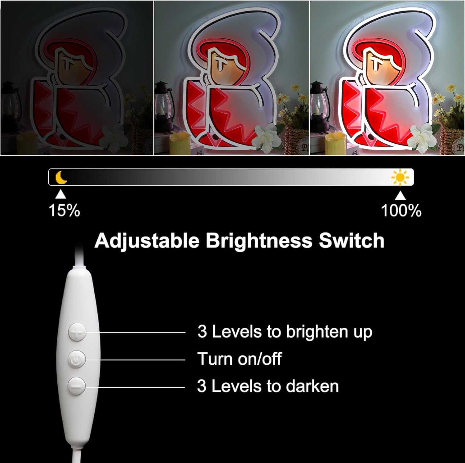 Pugna Bit White Mage Merch Neon Signs for Wall Decor Game Neon Lights for Bedroom Led Signs Suitable for Dormitory Man Cave Christmas Gift - Image 4