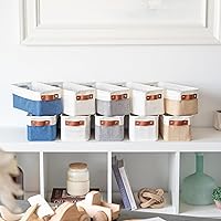 Vista 145 de OrganiHaus Narrow Storage Bins 15x06in, Small Closet Bins for Shelves, Bathroom Storage Baskets for Shelves, Narrow Baskets, Fabric Organizer with