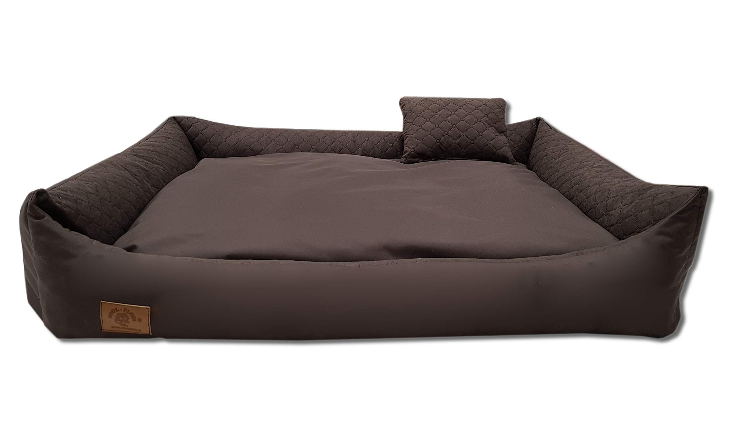 Odolplusz XXL - hondenbed voor grote honden - hondenkussen - hondensofa met omkeerbaar kussen | overtrek afneembaar en wasbaar (bruin