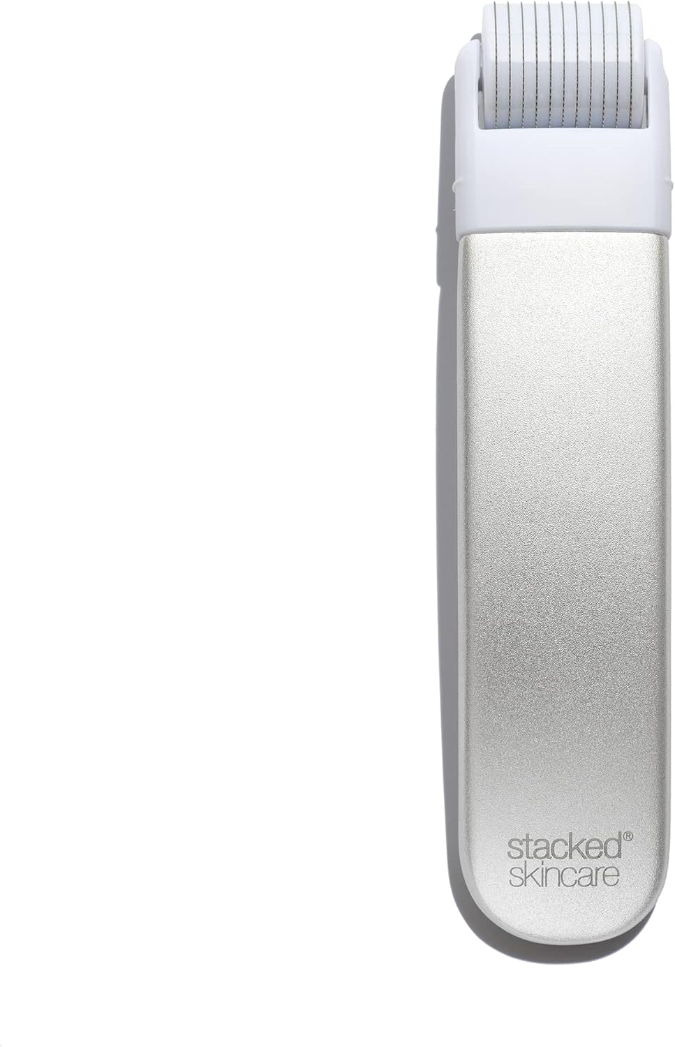 StackedSkincare Microneedling Skin Refining Tool with Replaceable 0.2mm Roller Head – Cosmetic Microneedling for Daily Use – Aluminum Handle for Smoother-Looking, Even Skin