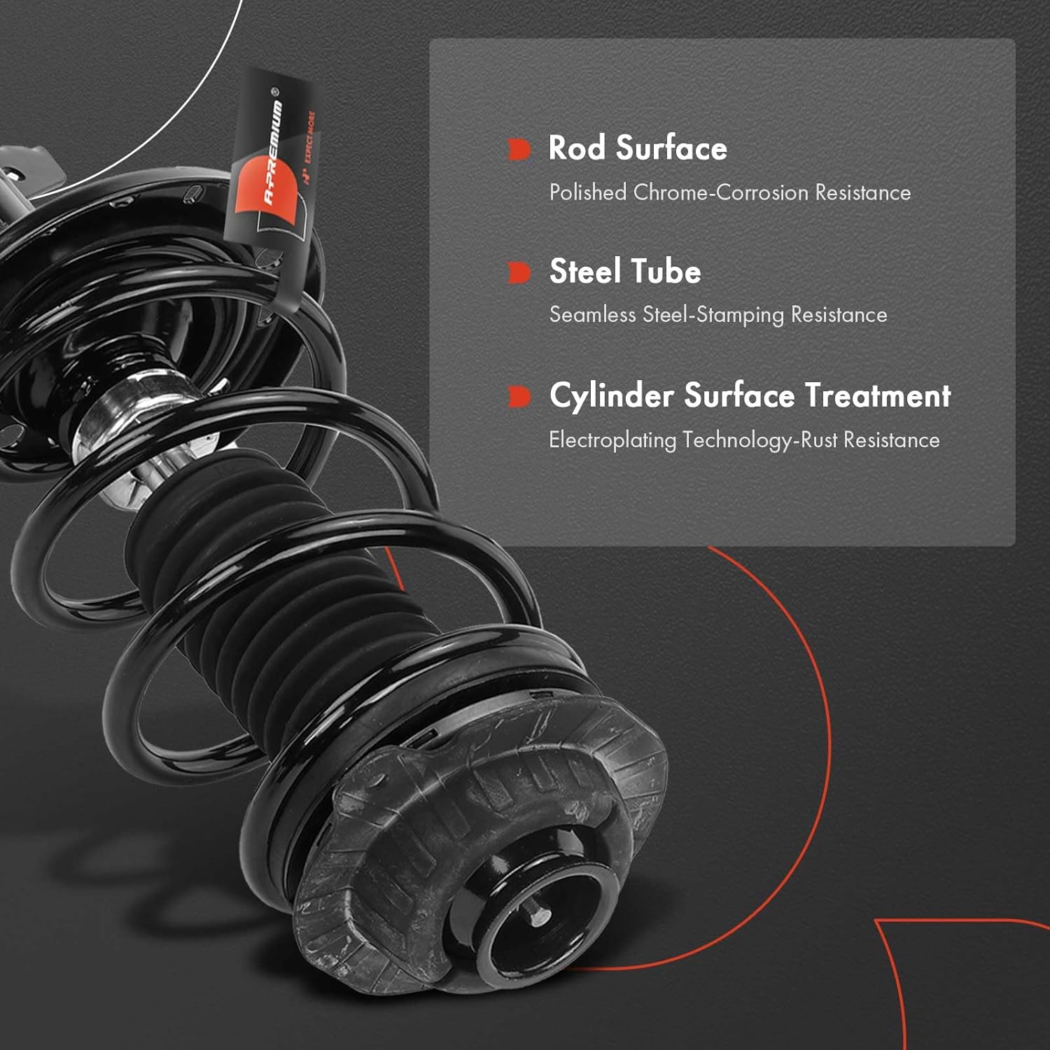 A-Premium Front Pair (2) Complete Strut & Coil Spring Assembly Compatible with Dodge Dart Limited 2013 2014 2015 2016, Driver and Passenger Side