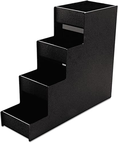Miniatura 4 de Organizador estrecho de condimentos de grado comercial, 8 compartimentos, 6 x 19 x 15.88 pulgadas, negro