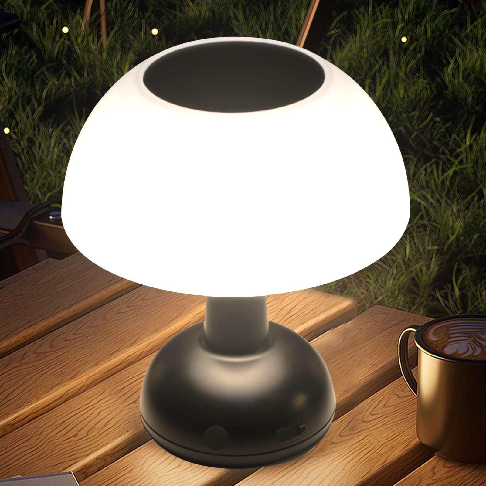 Lampada da tavolo a energia solare, per esterni, da tavolo, USB, ricaricabile, a energia solare, IP54, impermeabile, da tavolo, senza fili, per esterni, giardino, balcone, ristorante