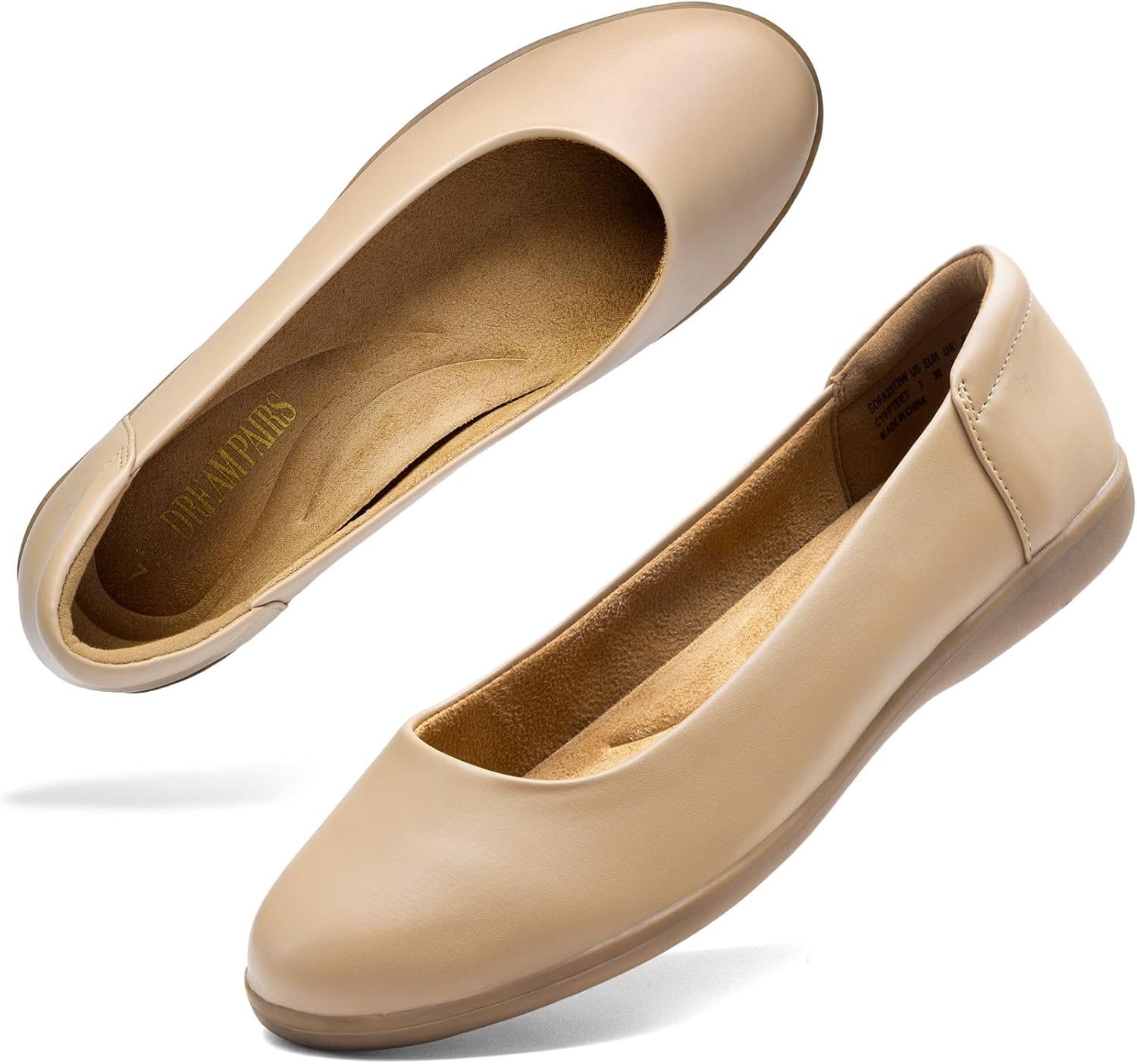 DREAM PAIRS Women’s Comfortable Ballet Dressy Work Flats, Round Toe Slip on Office Shoes - Image 3