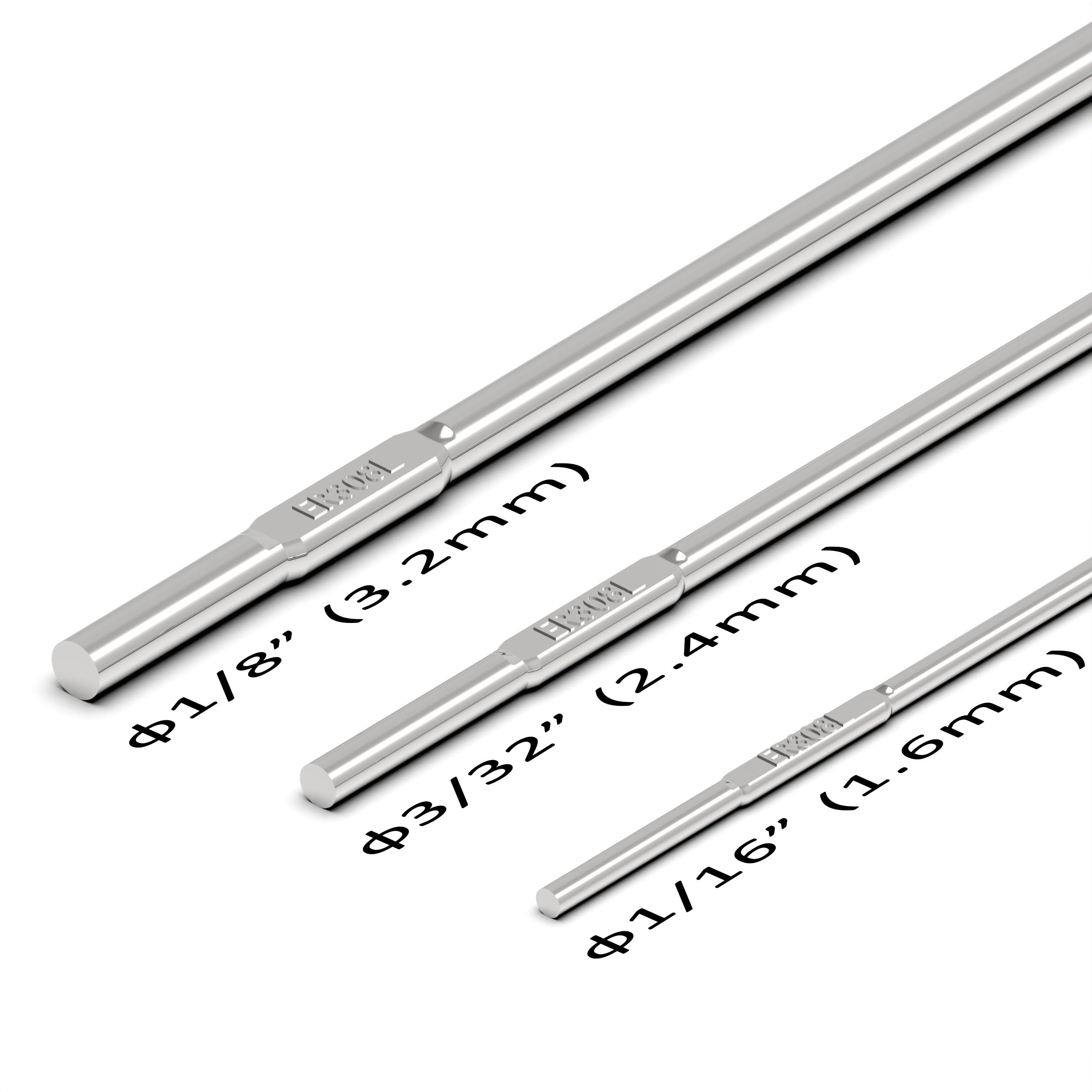 Asta di saldatura TIG (acciaio inossidabile ER308L, 3/32 "x16" 2,3 kg)