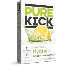 PURE KICK Hydration Singles To Go Drink Mix, Citrus, Includes 1 Box with 6 Packets in each Box