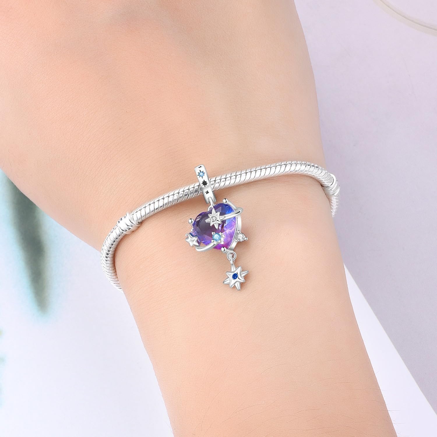 S925 Silver Charms for Pandora Bracelets and Necklaces Heart Dangle Gold Hot Air Balloon Monster Pendant Glow in the dark Bead Jewelry Gift for Women Family Friends - Image 2