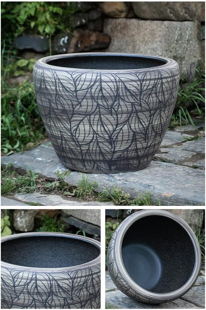 金魚鉢花瓶 水族館の魚タンク セラミック金魚タンク リビングルーム 中国風 大型水槽 中庭 ロータスタンク カメタンク アクアリウム