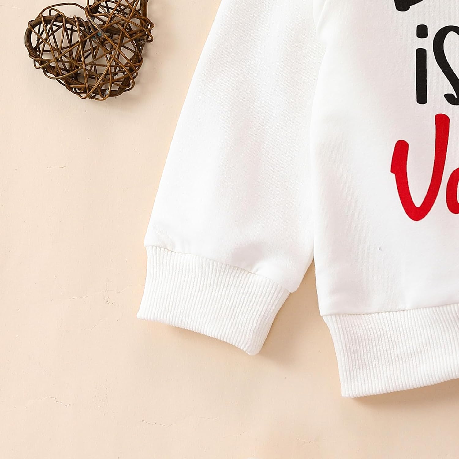 Toddler Baby Girl Valentines Day Outfit Daddy is My Valentine Sweatshirt Love Heart Long Pants 2Pcs Clothes Set