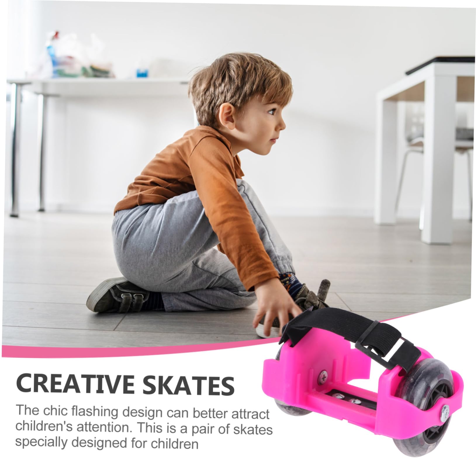 KICHOUSE Wheels on Shoes for Boys and Girls Boys and Girls Adjustable Roller Skates Flashing Light Outdoor Sports Shoes