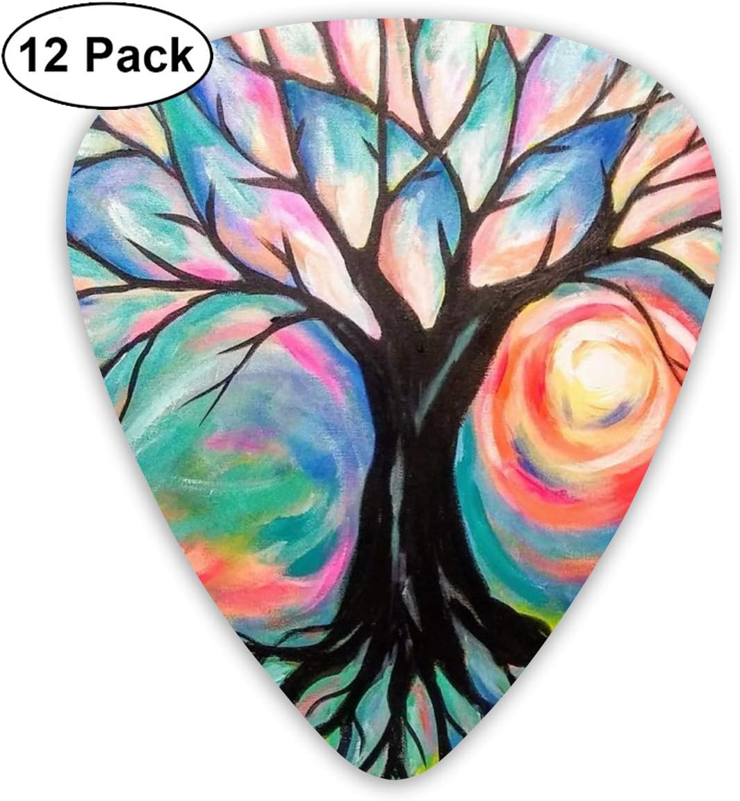 Cavdwa Corolla Colorful Tree Of Life Customized 12-piece Guitar Picks 0.96 Mm, 0.71 Mm, 0.46 Mm Fashion For Guitar ，bass ，YOUR Electric