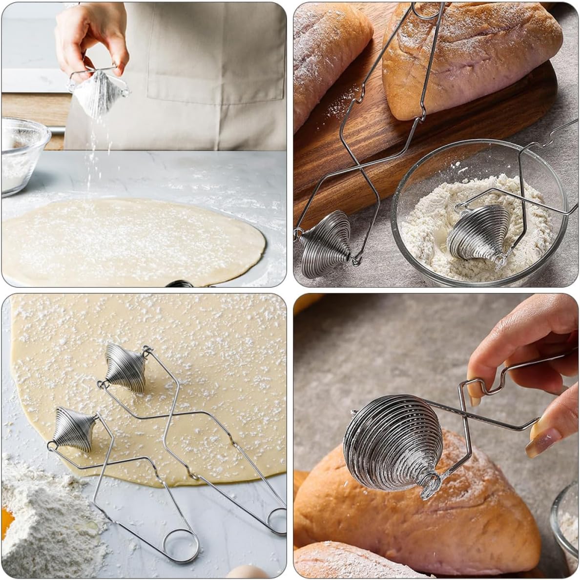 Stainless Steel Flour Strainer Handheld Sifter for Powdered Sugar