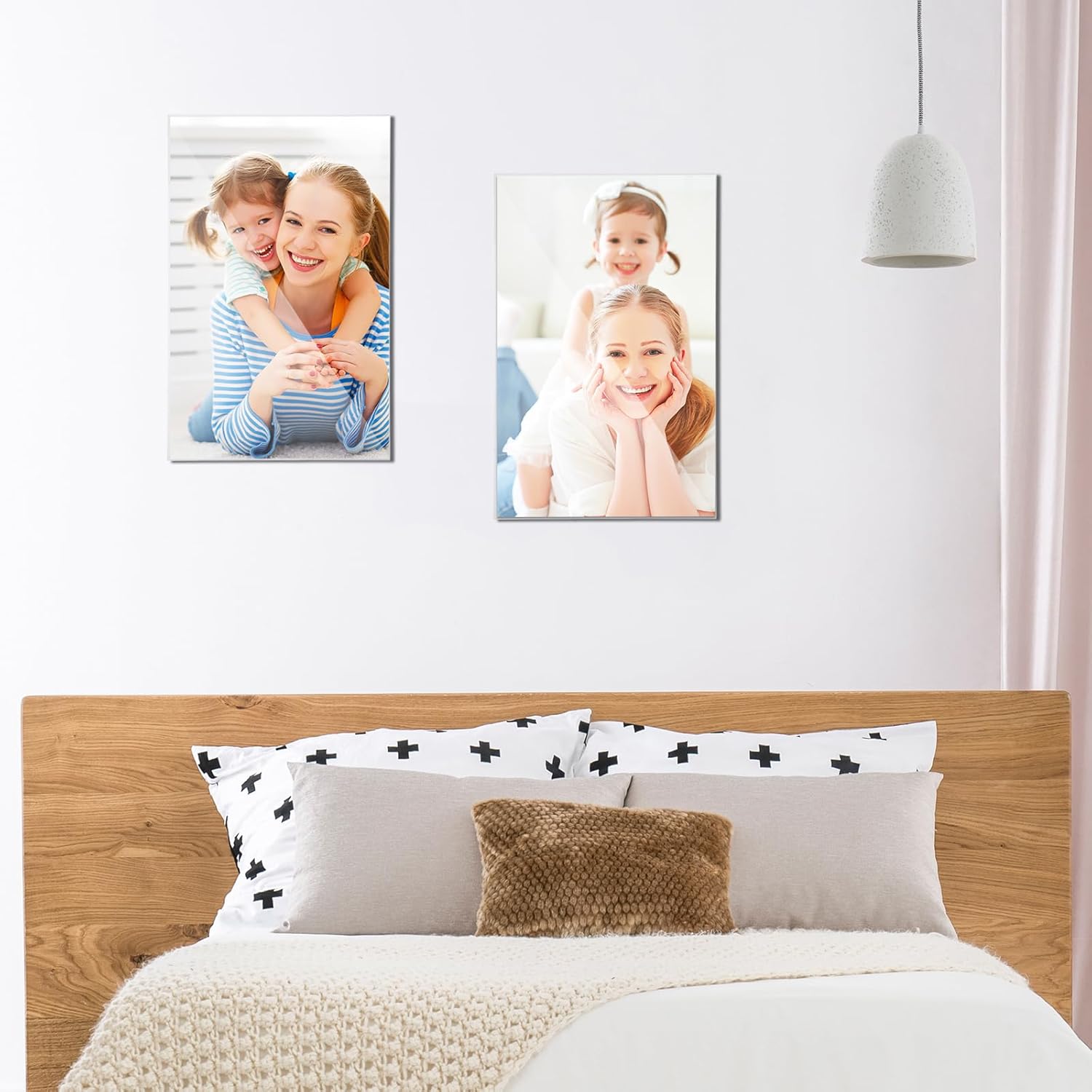 Qunclay 12 Pcs Acrylic Picture Frame 11 x 17 Inches Clear Frameless Floating Picture Frame with Tape Stick to Wall Mounting for Home Office School Display Photo Poster